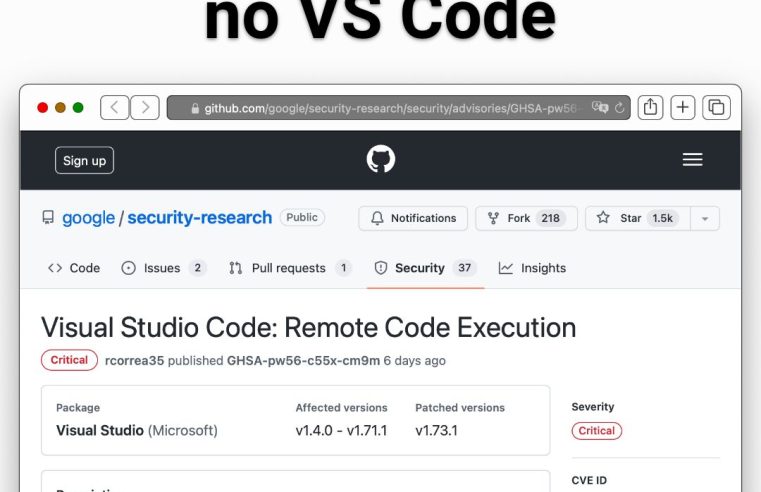 Vulnerabilidade crítica no Visual Studio Code